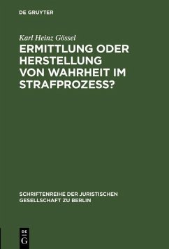 Cover Ermittlung oder Herstellung von Wahrheit im Strafprozeß? (eBook, PDF)