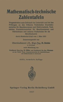 Mathematisch-technische Zahlentafeln (eBook, PDF) - Bohde, Heinrich; Höhn, Hugo; Werners, Paul