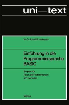 Einführung in die Programmiersprache BASIC (eBook, PDF) - Schwill, Wolf-Dietrich