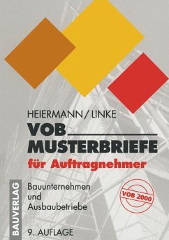 VOB-Musterbriefe für Auftragnehmer (eBook, PDF) - Heiermann, Wolfgang; Linke, Liane