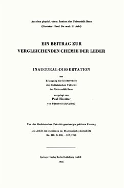Cover Ein Beitrag zur vergleichenden Chemie der Leber (eBook, PDF)