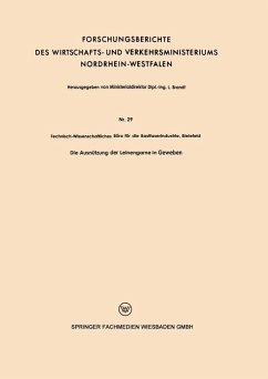 Die Ausnützung der Leinengarne in Geweben (eBook, PDF) - Loparo, Kenneth A.