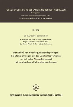Cover Der Einfluß von Hochfrequenzüberlagerungen bei Stoßspannungen auf das Durchschlagverhalten von Luft unter Atmosphärendruck bei verschiedenen Elektrodenanordnungen (eBook, PDF)