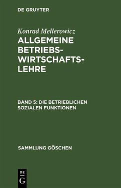 Cover Die betrieblichen sozialen Funktionen (eBook, PDF)