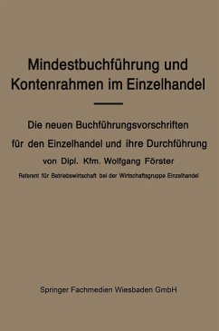 Mindestbuchführung und Kontenrahmen im Einzelhandel (eBook, PDF) - Förster, Wolfgang