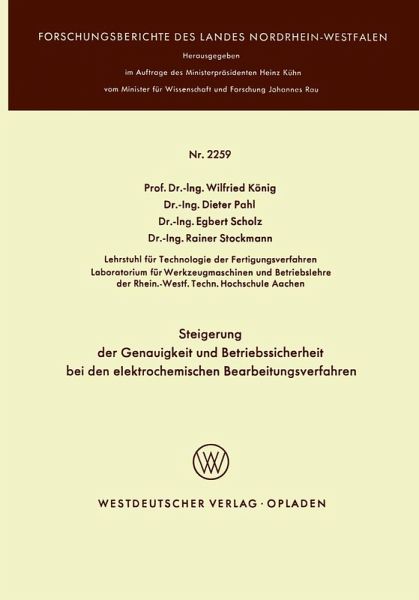 Steigerung der Genauigkeit und Betriebssicherheit bei den elektrochemischen Bearbeitungsverfahren (eBook, PDF)