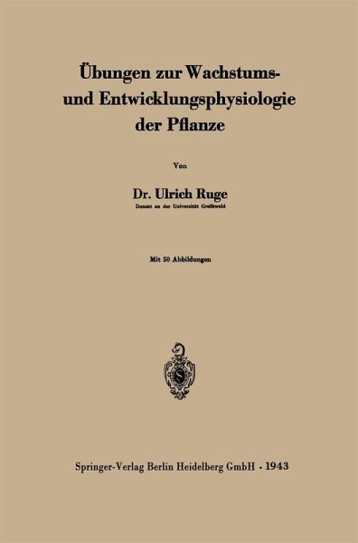 Übungen zur Wachstums- und Entwicklungsphysiologie der Pflanze (eBook, PDF)