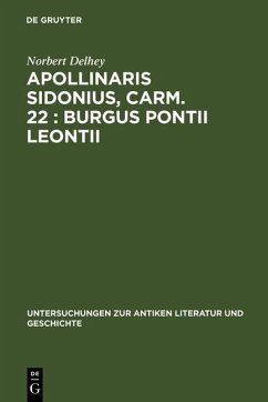 Cover Apollinaris Sidonius, carm. 22: Burgus Pontii Leontii (eBook, PDF)