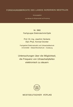 Cover Untersuchungen über die Möglichkeit, die Frequenz von Ultraschallpfeifen elektronisch zu steuern (eBook, PDF)
