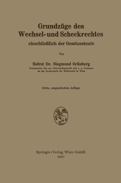 Cover Grundzüge des Wechsel- und Scheckrechtes einschließlich der Gesetzestexte (eBook, PDF)