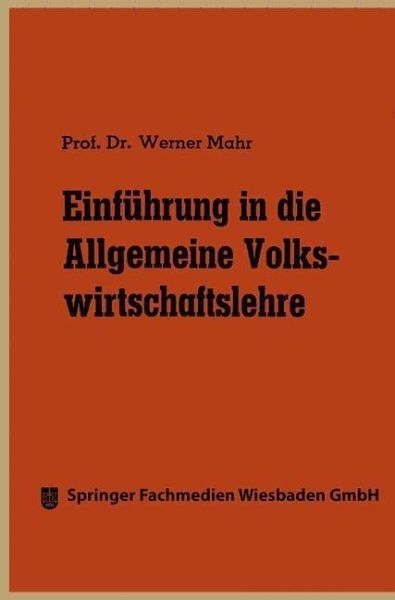 Einführung in die Allgemeine Volkswirtschaftslehre (eBook, PDF)