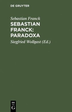 Cover Sebastian Franck: Paradoxa (eBook, PDF)