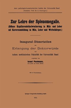 Cover Zur Lehre der Splenomegalie (eBook, PDF)