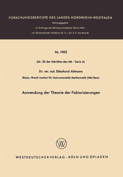 Anwendung der Theorie der Faktorisierungen (eBook, PDF) - Altmann, Ekkehard