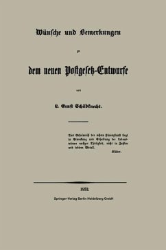 Cover Wünsche und Bemerkungen zu dem neuen Postgesetz-Entwurfe (eBook, PDF)