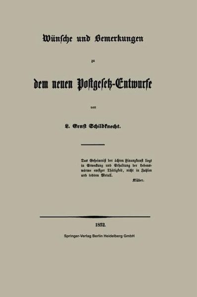 Wünsche und Bemerkungen zu dem neuen Postgesetz-Entwurfe (eBook, PDF) Wünsche und Bemerkungen zu dem neuen Postgesetz-Entwurfe (eBook, PDF)