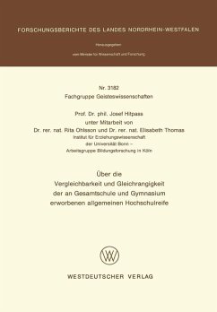 Über die Vergleichbarkeit und Gleichrangigkeit der an Gesamtschule und Gymnasium erworbenen allgemeinen Hochschulreife (eBook, PDF) - Hitpass, Josef