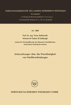 Untersuchungen über die Warmfestigkeit von Hartlötverbindungen (eBook, PDF) - Bollenrath, Franz