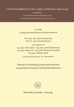Beitrag zur Entwicklung einer automatischen Auswuchteinrichtung für Großschleifmaschinen (eBook, PDF) - Kampmann, Helmut