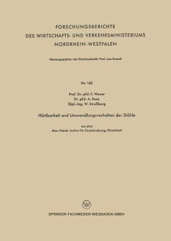 Härtbarkeit und Umwandlungsverhalten der Stähle (eBook, PDF) - Wever, Franz