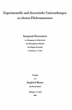 Experimentelle und theoretische Untersuchungen an ebenen Flächenantennen (eBook, PDF) - Blume, Siegfried