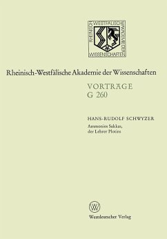 Ammonios Sakkas, der Lehrer Plotins (eBook, PDF) - Schwyzer, Hans-Rudolf