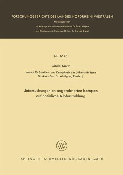 Cover Untersuchungen an angereicherten Isotopen auf natürliche Alphastrahlung (eBook, PDF)