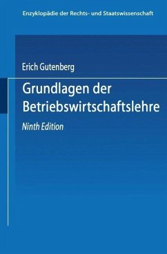 Grundlagen der Betriebswirtschaftslehre (eBook, PDF) - Gutenberg, Erich