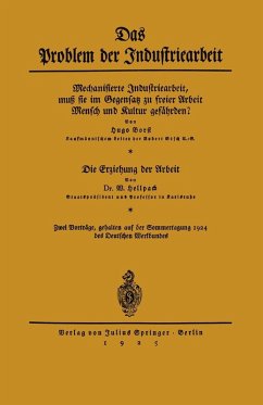 Das Problem der Industriearbeit (eBook, PDF) - Borst, Hugo; Hellpach, W.