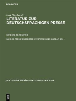 Cover Personenregister ( Verfasser und Biographien ) (eBook, PDF)