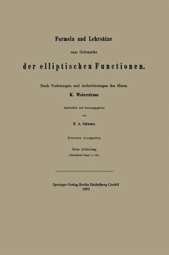 Formeln und Lehrsätze zum Gebrauche der elliptischen Functionen (eBook, PDF) - Schwarz, Hermann Amandus