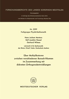 Über Multiplikatoren zwischen verschiedenen Banach-Räumen (eBook, PDF) - Mertens, Hans-Jochem