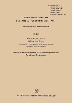 Festigkeitsuntersuchungen an Klebverbindungen zwischen Schleif- und Tragkörpern (eBook, PDF) - Kienzle, Otto