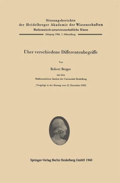 Über verschiedene Differentenbegriffe (eBook, PDF) - Berger, Robert