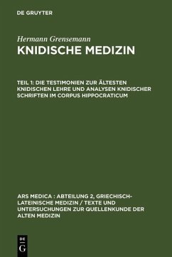Cover Die Testimonien zur ältesten knidischen Lehre und Analysen knidischer Schriften im Corpus Hippocraticum (eBook, PDF)
