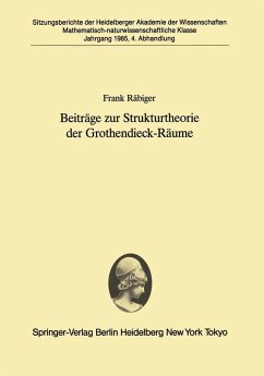 Beiträge zur Strukturtheorie der Grothendieck-Räume (eBook, PDF) - Räbiger, Frank