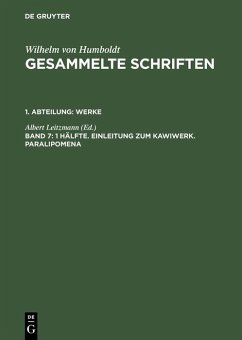 Cover 1 Hälfte. Einleitung zum Kawiwerk. Paralipomena (eBook, PDF)