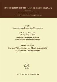 Untersuchungen über das Wälzreibungs- und Abnutzungsverhalten von Titan und Titanlegierungen (eBook, PDF) - Krause, Hans
