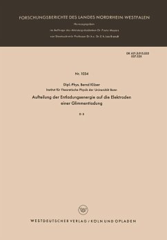 Aufteilung der Entladungsenergie auf die Elektroden einer Glimmentladung (eBook, PDF) - Klüser, Bernd