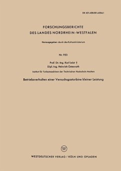 Cover Betriebsverhalten einer Versuchsgasturbine kleiner Leistung (eBook, PDF)