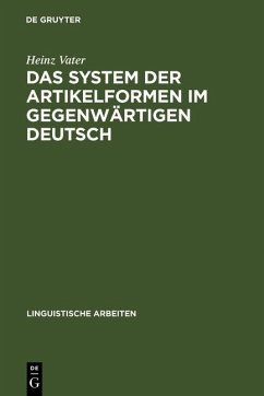Cover Das System der Artikelformen im gegenwärtigen Deutsch (eBook, PDF)