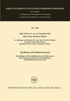 Synthesen mit Kohlenmonoxyd (eBook, PDF) - Fell, Bernhard