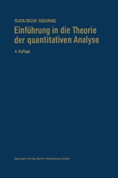 Einführung in die Theorie der Quantitativen Analyse (eBook, PDF) Einführung in die Theorie der Quantitativen Analyse (eBook, PDF)
