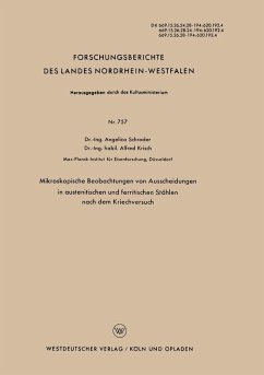 Mikroskopische Beobachtungen von Ausscheidungen in austenitischen und ferritischen Stählen nach dem Kriechversuch (eBook, PDF) - Schrader, Angelica