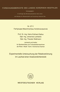 Experimentelle Untersuchung der Relativströmung im Laufrad einer Axialverdichterstufe (eBook, PDF) - Gallus, Heinz