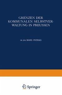 Cover Grenzen der Kommunalen Selbstverwaltung in Preussen (eBook, PDF)