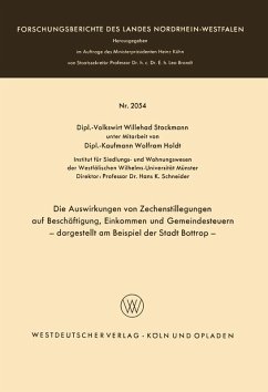 Die Auswirkungen von Zechenstillegungen auf Beschäftigung, Einkommen und Gemeindesteuern - dargestellt am Beispiel der Stadt Bottrop - (eBook, PDF) - Stockmann, Willehad