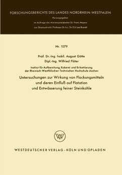 Cover Untersuchungen zur Wirkung von Flockungsmitteln und deren Einfluß auf Flotation und Entwässerung feiner Steinkohle (eBook, PDF)
