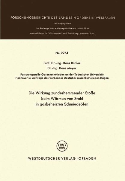 Die Wirkung zunderhemmender Stoffe beim Wärmen von Stahl in gasbeheizten Schmiedeöfen (eBook, PDF) Die Wirkung zunderhemmender Stoffe beim Wärmen von Stahl in gasbeheizten Schmiedeöfen (eBook, PDF)
