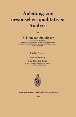 Anleitung zur organischen qualitativen Analyse (eBook, PDF) - Staudinger, Hermann